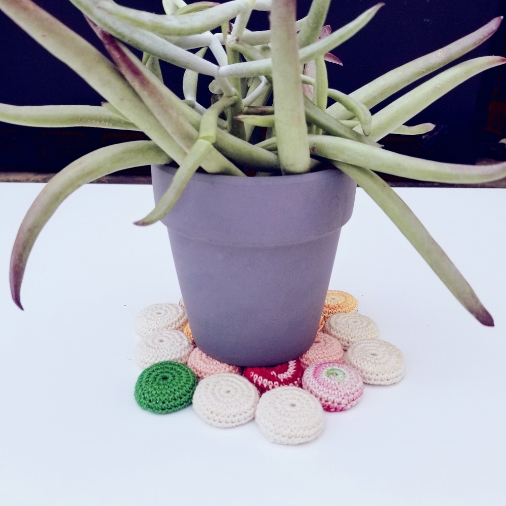 Vintage Crochet Bottle Cap Trivet